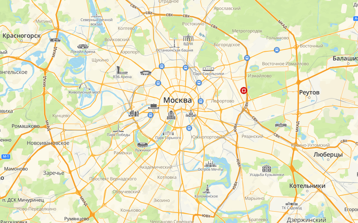 Карта расположения офиса ИнвестПромСтрой в Москве